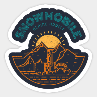 Snowmobile, snowy weather, ski weather, skiing vacation Sticker